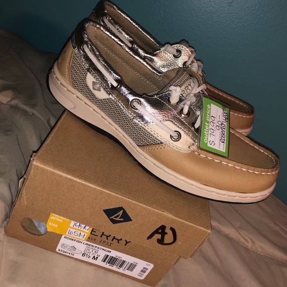 Sperry Shoes - Sperry topsider rosefish linen/platinum W SZ 6 1/2